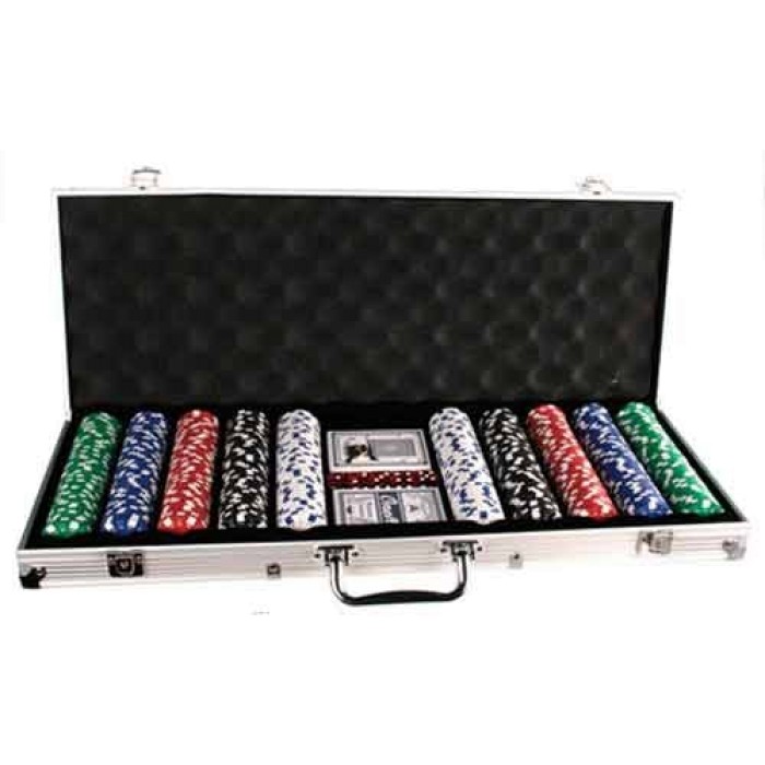 Maletines en aluminio para Poker Con 500 chips fichas 11.5gr + Cartas Barajas