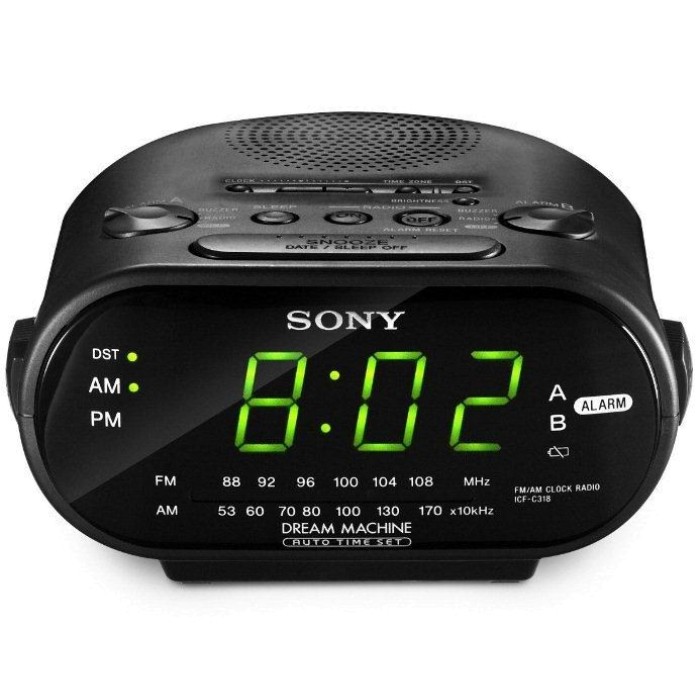 Radio Reloj Despertador Sony Icf-c318 Am/fm Led Verde