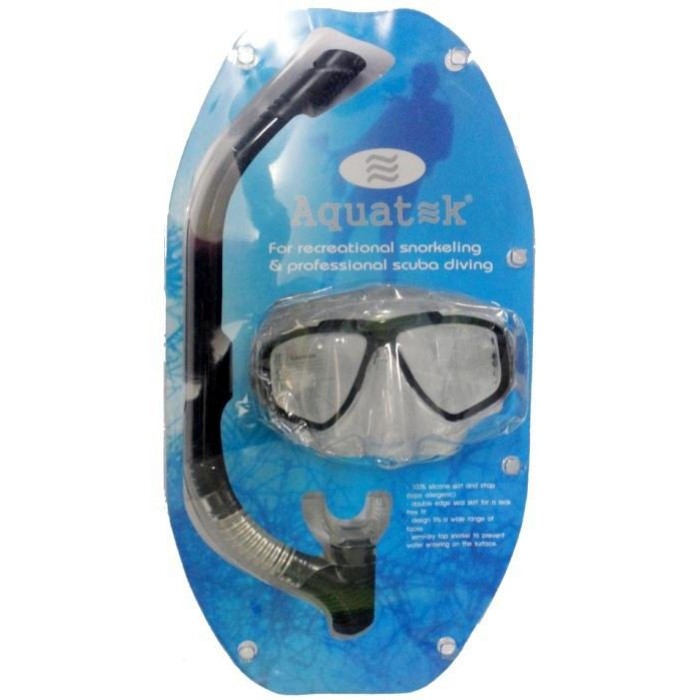 Kit Combo Gafas Careta Y Esnorkel Snorkel Buceo O Pesca Acuatica Aquatek