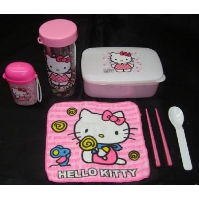 Kit Lonchera Cajas Portacomida Accesorios D Hello Kitty