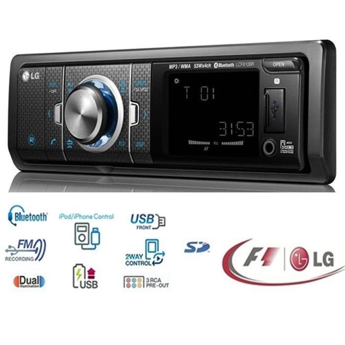 Radio Para Carro Lg Lcf-810br Lcf810 Bluetooth Usb 53wx4 Mp3