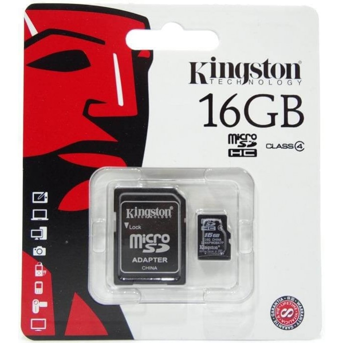 Memoria Micro Sd Hc Kingston Transflash 16gb + Adaptador