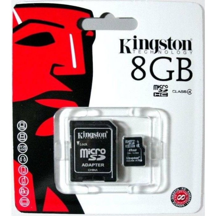 Memoria Micro Sd Hc Kingston Transflash 8gb Adaptador Origin