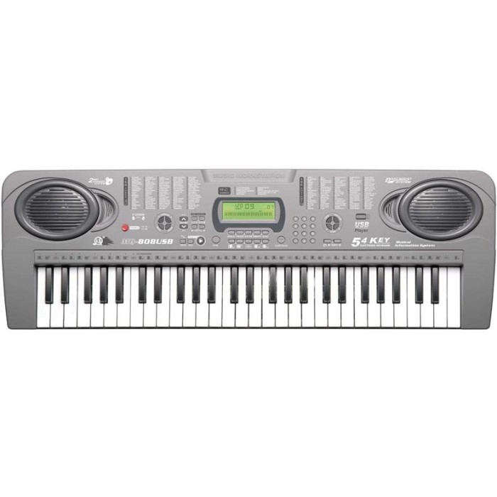 Organeta Mq-808 Teclado Para Niños Juguete Piano Pantalla Lcd Usb MP3 54 Teclas