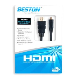 Cable Hdmi a Micro Hdmi Tipo D 1,8m Beston Con Ethernet Compatible con 2K y 4K